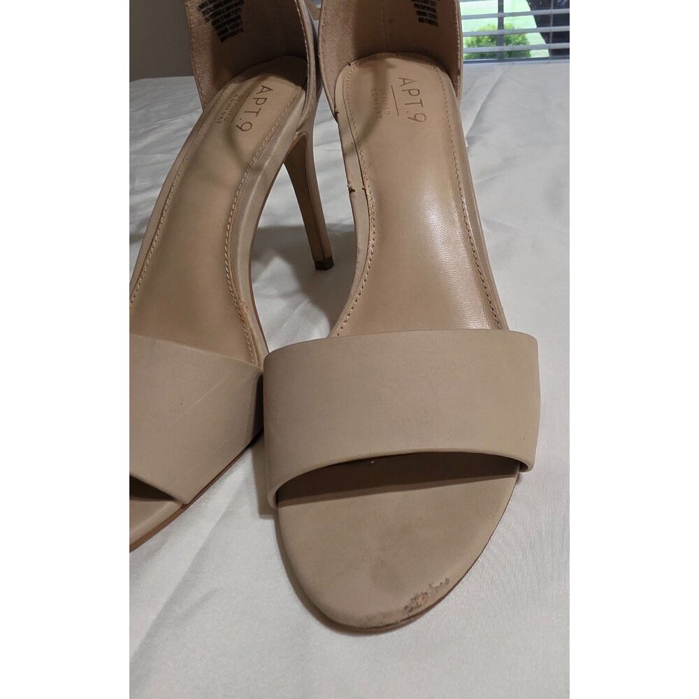 Apt 9 Prosper Nude Ankle Strap Heels Women's Size 8 M Defined Comfort Sandals